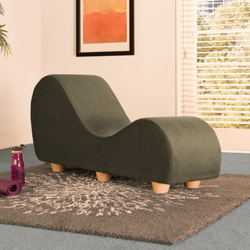 Avana Yoga Chaise Lounge with Maple Feet, Moss