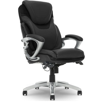 Serta Bryce Office Chair Patented AIR Lumbar Technology Bonded Leather Black