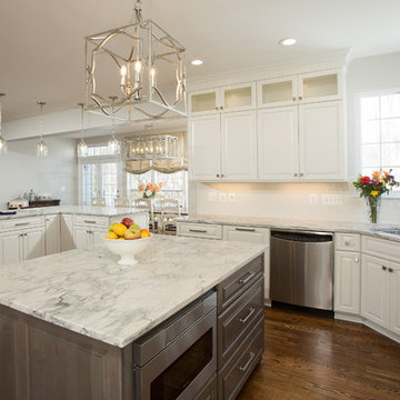 Kitchen Update Done in a Painted White and Stone Stain on Maple