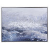Mistic Blue Hand Painted Textured Framed Canvas 48"Wx36"H2"D