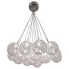 15-Branch Chandelier Ball Shade Covered of Metal Mesh, Chrome