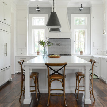 Hopes Neck Farmhouse Kitchen with Island