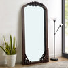Wooden Arched Full Length Mirror,Vintage Carved Wall Mirror, Gold, 30"x69", Charcoal, 21"x64"