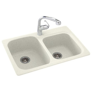 Swan 33x22x9 Solid Surface Kitchen Sink, 1-Hole, Bisque