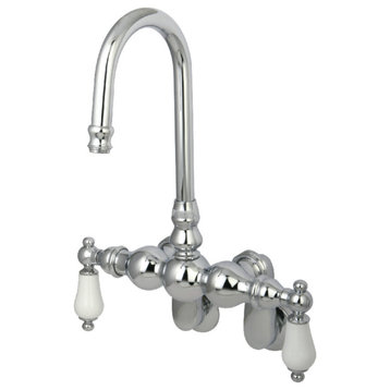 Kingston Brass Adjustable Center Wall Mount Tub Faucet, Polished Chrome