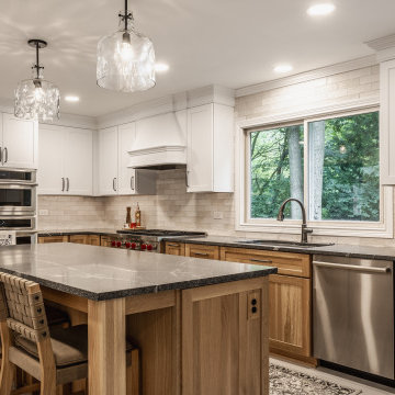 Transitional Carmel Kitchen Remodel | White Oak & Quartz