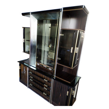 Mid Century Modern " Grand Master" Entertainment Bar Mivox Stereo Glass Curio Hu