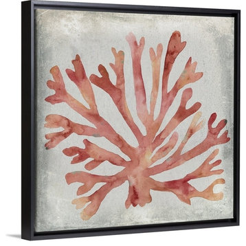 "Watercolor Coral III" Floating Frame Canvas Art, 22"x22"x1.75"