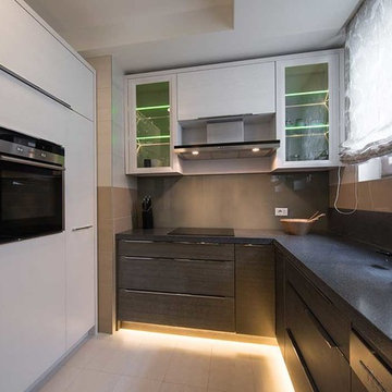 Modern Underlit Grey and White Kitchen