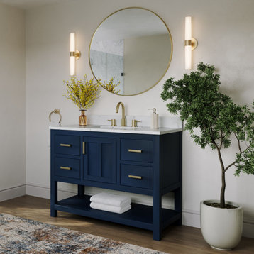 The Felipe Bathroom Vanity, Blue, 42", Single Sink, Freestanding
