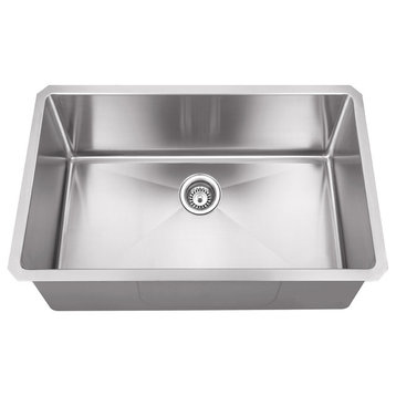 Hardware Resources HMS200 32" Undermount Single Basin Stainless - Stainless