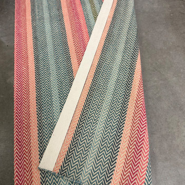 Chevron Colorful Staircase Carpet Installation