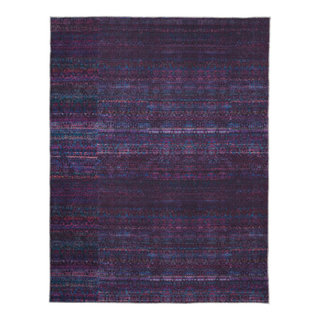 Welch Oriental Machine Washable Black/Purple Rug, 10'6