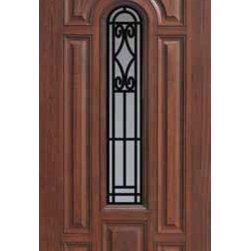Single Door 80 Fiberglass Novara Center Arch Lite GBG Glass - Front Doors