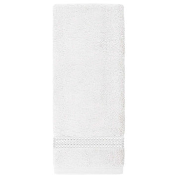 Sparkles Home Rhinestone Hand Towel with Stripe (Set of 2) - White