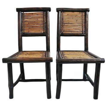 Consigned Vintage Pair of Bamboo Chairs