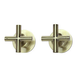 MEIR TIGER BRONZE ROUND CROSS HANDLE JUMPER VALVE WALL TOP ASSEMBLIES SKU: MW08J - Bathroom Taps and Shower Heads