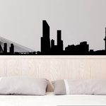 Rotterdam Netherlands Skyline Vinyl Wall Decal SS119EY, 120" - THE DEFAULT COLOR OF THE DECAL IS BLACK.