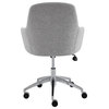 Minna Low Back Office Chair, Polished Aluminum Base, Light Gray