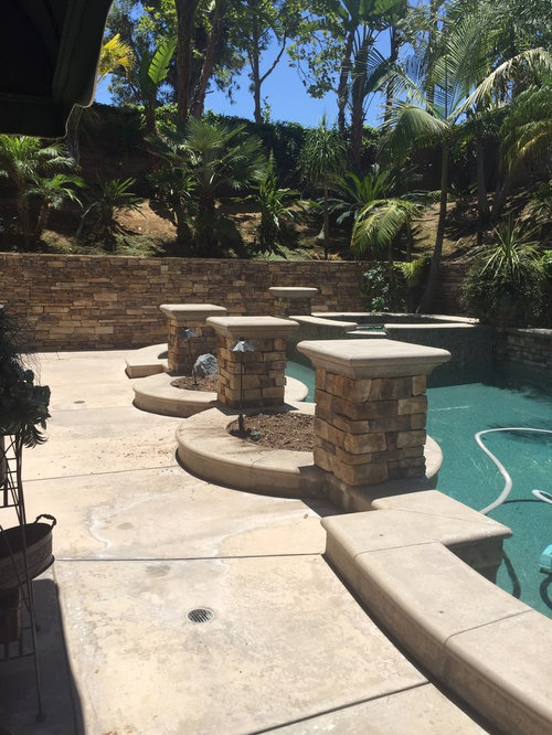 What should we put in between concrete pillars or should we take the m