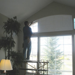 Arch Shaped PolyCore Shutter install - Interior Shutters