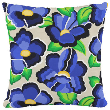18" Decorative Pillow Polyester Insert, Carla Floral Blue