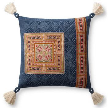Loloi P0968 Navy / Multi 18" x 18" Cover Only Pillow