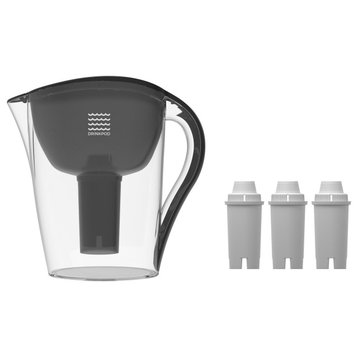 Drinkpod Ultra Premium Alkaline Water Filter Pitcher, 3.5L, Black