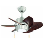 Litex - Litex GA24BNK6L Gaskin - 24" Ceiling Fan with Light Kit - No. of Rods: 6.00  Mounting DirGaskin 24" Ceiling F Brushed Nickel Glaze *UL Approved: YES Energy Star Qualified: YES ADA Certified: n/a  *Number of Lights: Lamp: 1-*Wattage:12w LED Base Bulbs bulb(s) *Bulb Included:Yes *Bulb Type:LED Base Bulbs *Finish Type:Brushed Nickel Finish Ceiling Fan