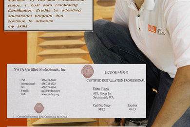 Certified Profesional Installer, Sand & Finisher