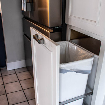 Navy and White Kitchen with Organization