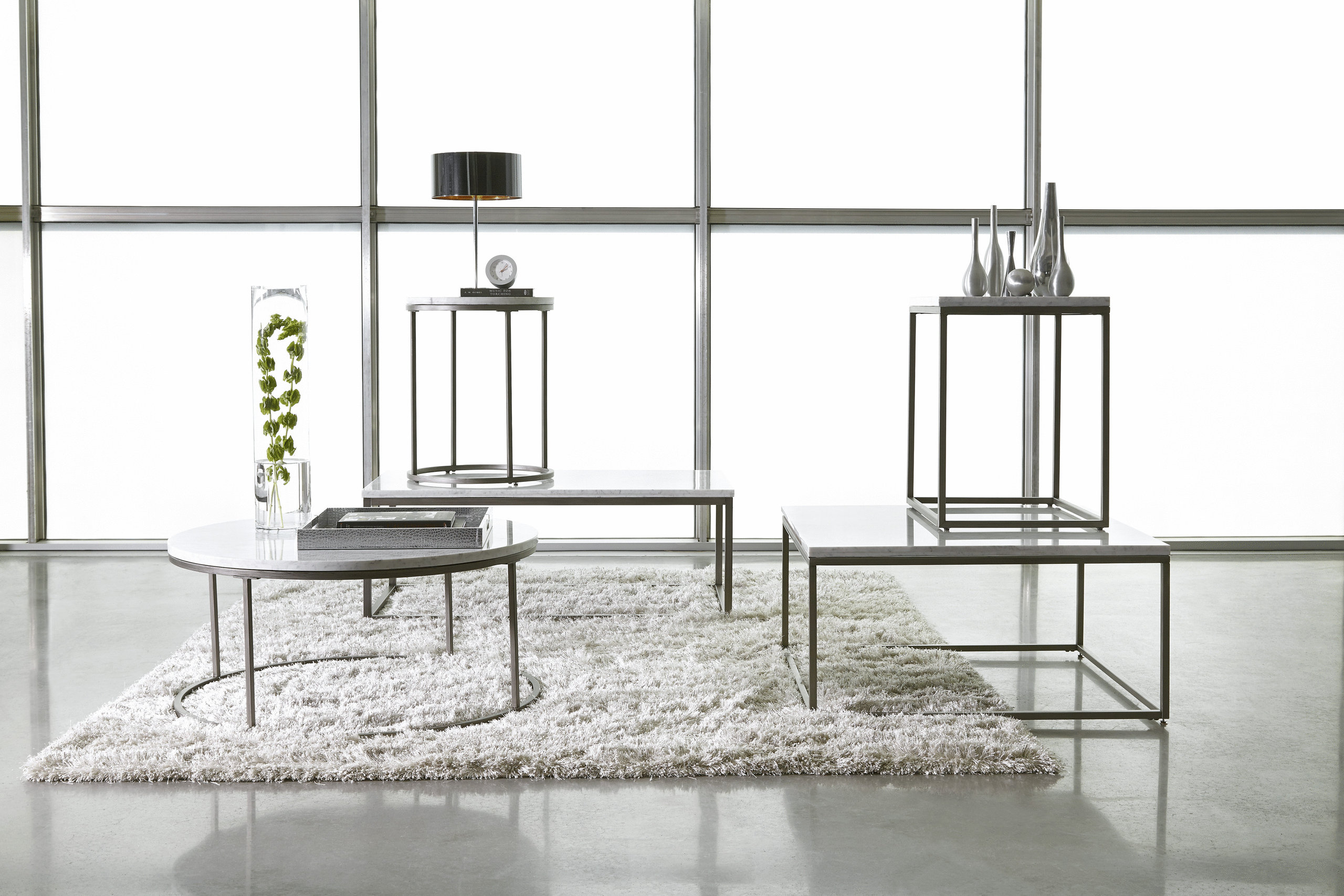 Palliser Furniture, Julien End Table With White Marble Top, Rectangle