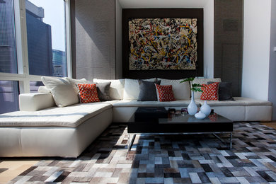 Inspiration for a contemporary living room remodel in New York