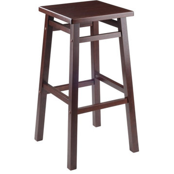 Winsome Carter 29" Transitional Square Solid Wood Bar Stool in Walnut