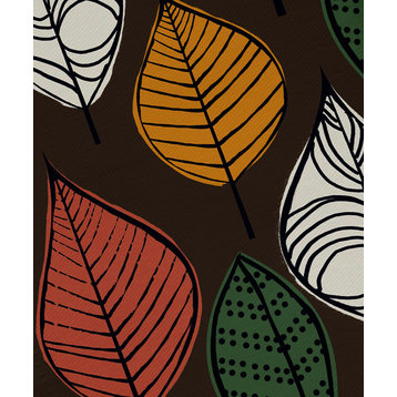 Autumn Leaves Floral Print Napkin, Set of 4, Brown