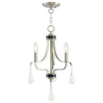 Livex Lighting - Livex Lighting 40783-91 Laurel - Three Light Mini Chandelier - Faceted clear crystals drop beautifully from the tLaurel Three Light M Brushed Nickel Clear *UL Approved: YES Energy Star Qualified: n/a ADA Certified: n/a  *Number of Lights: Lamp: 3-*Wattage:60w Candelabra Base bulb(s) *Bulb Included:No *Bulb Type:Candelabra Base *Finish Type:Brushed Nickel