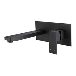 Square Matte Black Wall Spout and Mixer Combination  SKU: MC01 - Bathroom Taps and Shower Heads