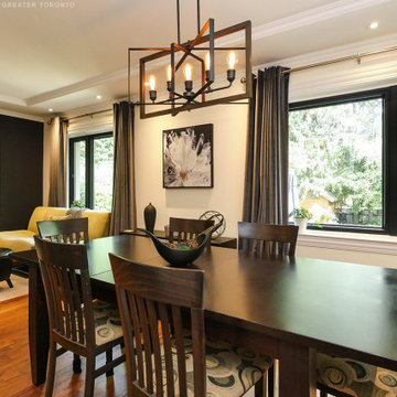 New Black Windows in Magnificent Dining Room - Renewal by Andersen Ontario and G