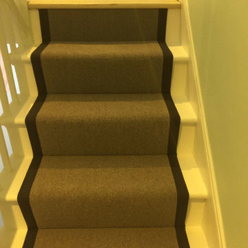 Grey Carpet Runner with Black Border in West London Residence