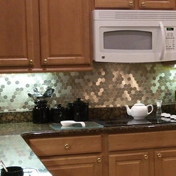 Aspect Matted Metal Honeycomb in Brushed Champagne - Home Decor