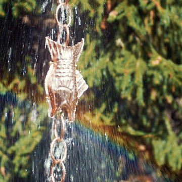 Fish Rain Chain - Polished Copper by Good Directions