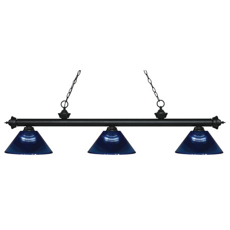 Riviera 3-Light Linear Pendant Light In Matte Black