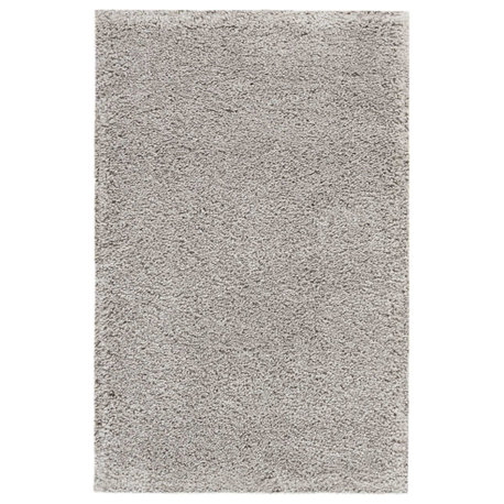 Nourison Malibu Shag 2'6" x 4' Silver Grey Shag Indoor Area Rug