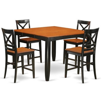 5-Piece Counter Height Table And Chair Set, Table And 4 Bar Stools