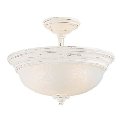 Minka Lavery Accents Provence White 3-Light Semi Flush - Flush-mount Ceiling Lighting