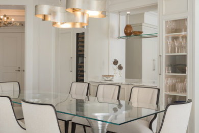Example of a transitional dining room design in Tampa