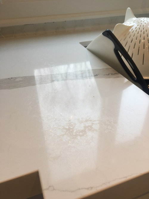Cloudy Areas On Quartz Countertop, Can You Polish Quartz Countertop With Sandpaper
