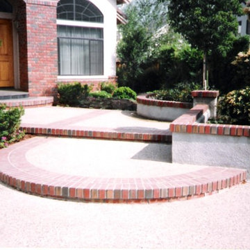 Brick with exposed aggregate concrete. Timeless