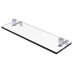 Allied Brass - Foxtrot 16" Glass Vanity Shelf with Beveled Edges, Satin Chrome - Add space and organization to your bathroom with this simple, contemporary style glass shelf. Featuring tempered, beveled-edged glass and solid brass hardware this shelf is crafted for durability, strength and style. One of the many coordinating accessories in the Allied Brass Foxtrot Collection, this subtle glass shelf is the perfect complement to your bathroom decor.