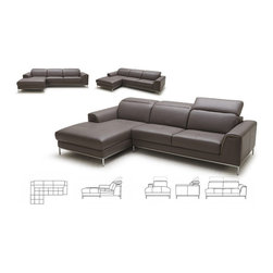 1727 Mudslide Brown Leather Sectional Sofa - Sectional Sofas